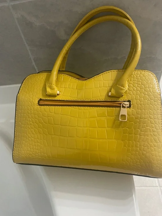 Yellow Bow Accent Women’s Handbag - Picture 2 of 7